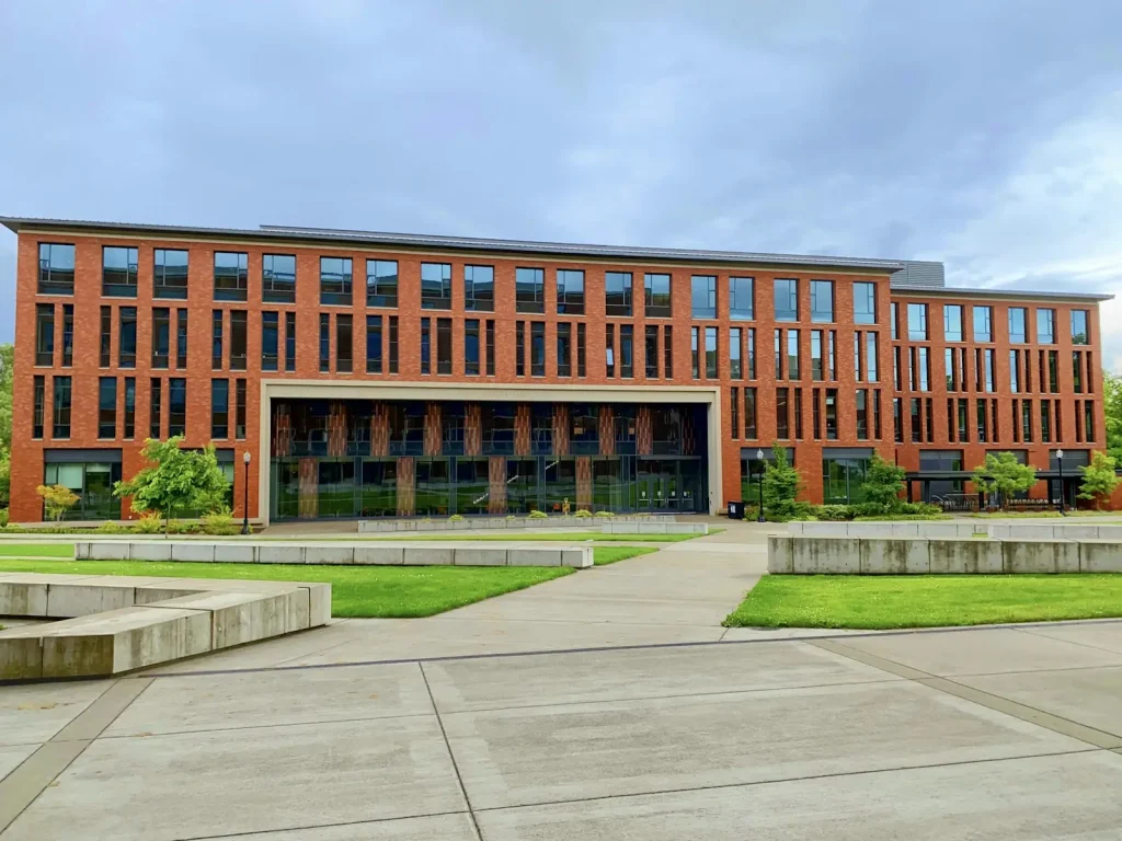 Red-brick building on the quad